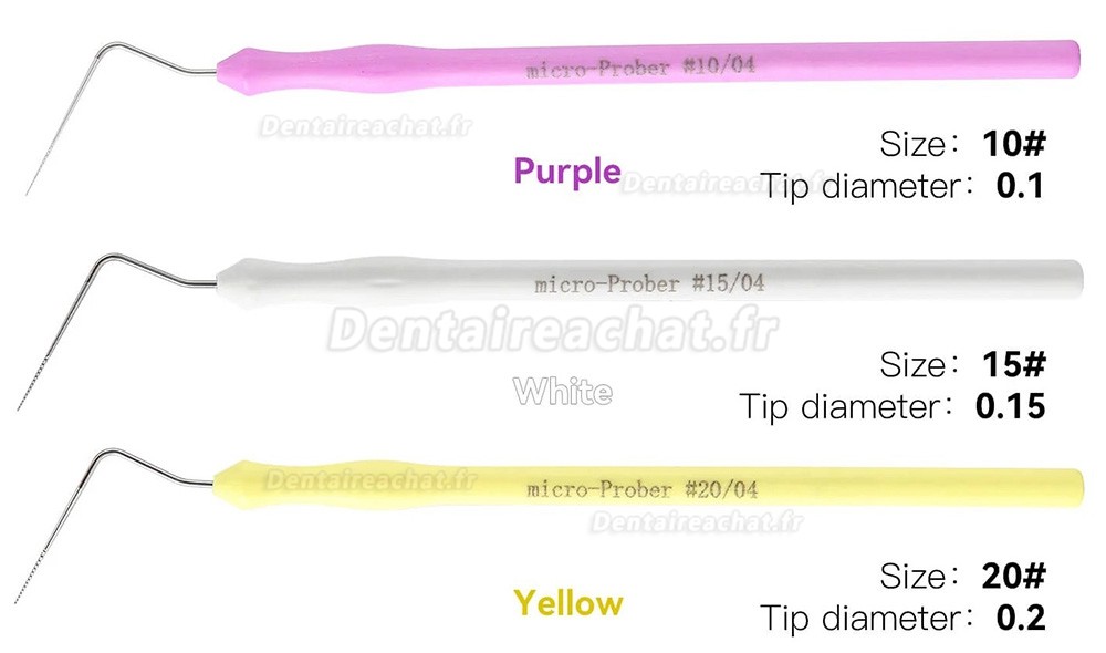 Limes endodontiques microscopiques dentaires 04 conicité #10, #15, #20